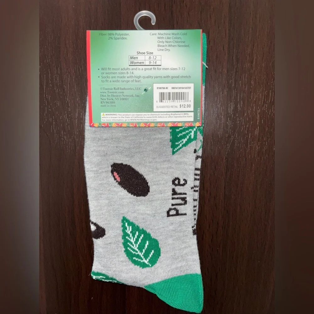 JUNIOR MINTS NOVELTY CREW SOCKS NWT MEN’S SHOE SIZE 8-12